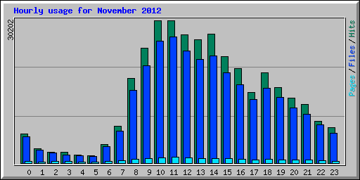 Hourly usage for November 2012