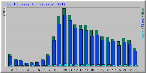 Hourly usage for December 2012