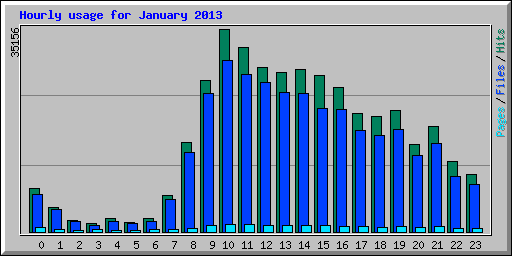 Hourly usage for January 2013