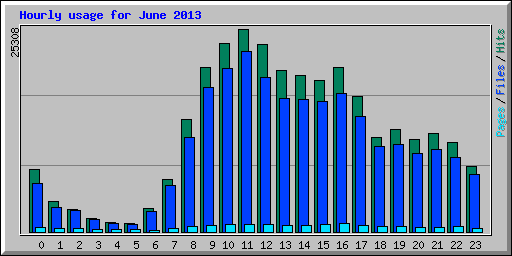 Hourly usage for June 2013