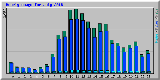 Hourly usage for July 2013