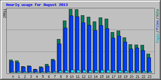 Hourly usage for August 2013